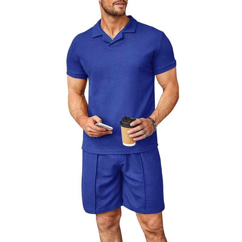 Herren Polo-Shirt och Shorts-set i andningsbart material med fin struktur Eva Jonsson-Eva Jonsson