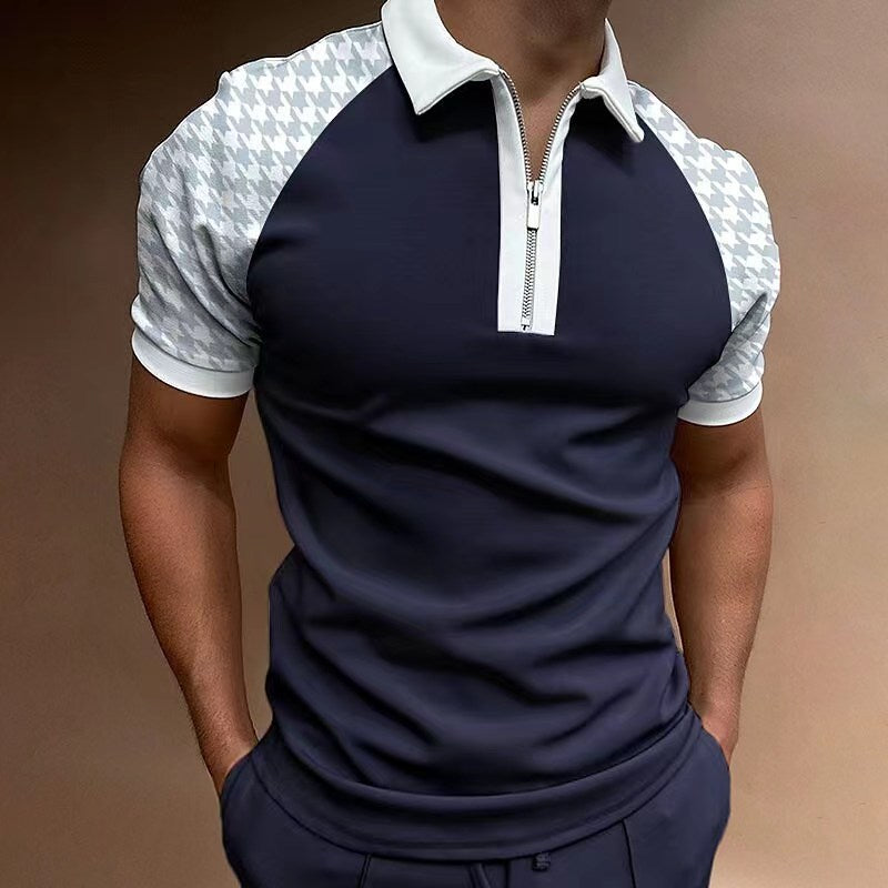 Herren Polo-Skjorta med modern insatsdesign Mirla-Eva Jonsson