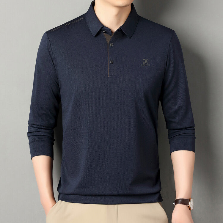 Herren Poloshirt med högkvalitativ textur och modern krage Mirla-Eva Jonsson