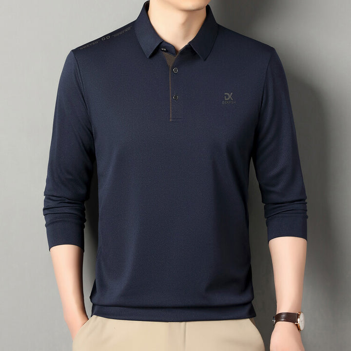 Herren Poloshirt med högkvalitativ textur och modern krage Mirla-Eva Jonsson