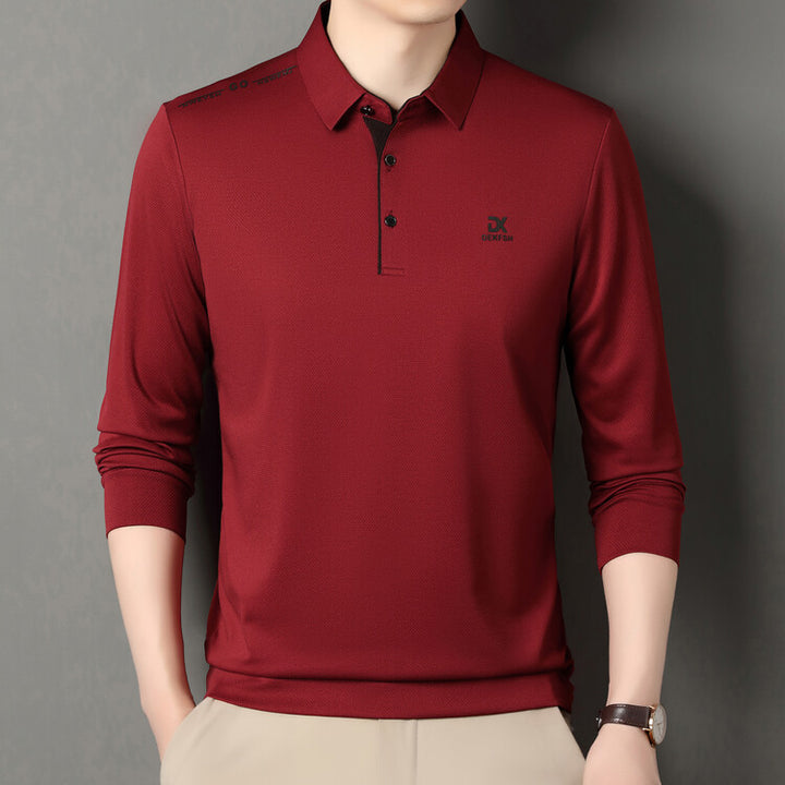 Herren Poloshirt med högkvalitativ textur och modern krage Mirla-Eva Jonsson