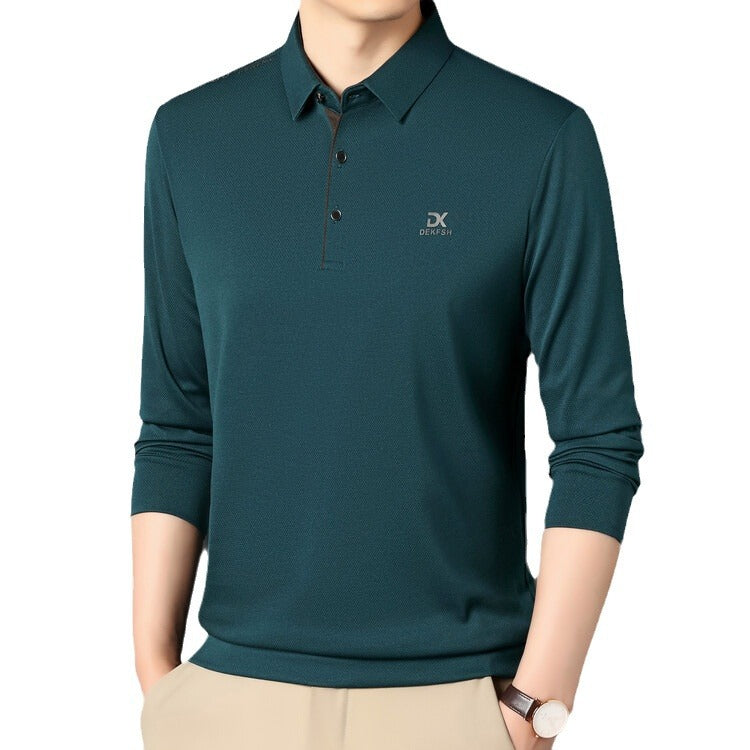 Herren Poloshirt med högkvalitativ textur och modern krage Mirla-Eva Jonsson