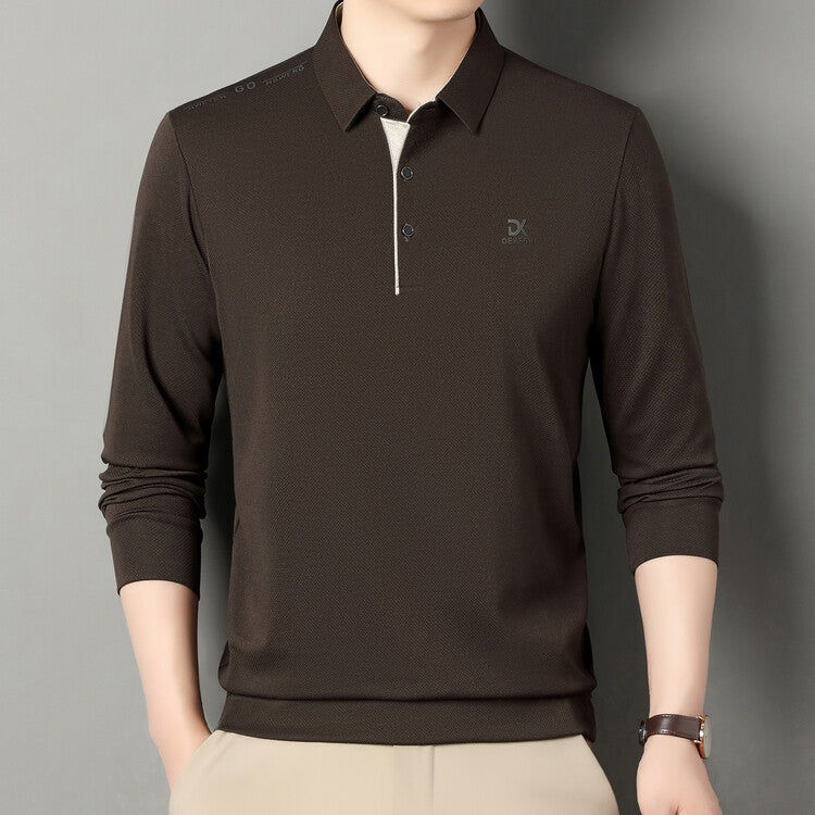 Herren Poloshirt med högkvalitativ textur och modern krage Mirla-Eva Jonsson