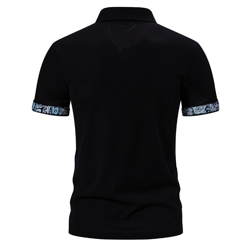 Herren Poloshirt med kontrasterande krage och praktisk bröstficka Eva Jonsson-Eva Jonsson