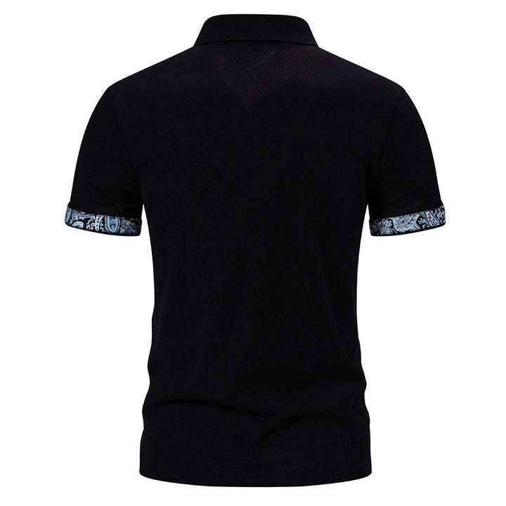 Herren Poloshirt med kontrasterande krage och praktisk bröstficka Eva Jonsson-Eva Jonsson