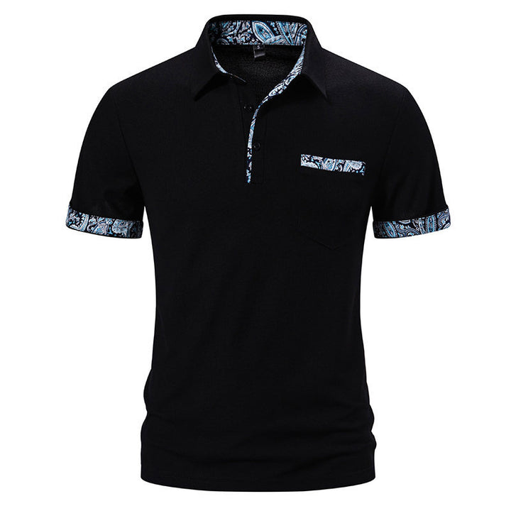 Herren Poloshirt med kontrasterande krage och praktisk bröstficka Eva Jonsson-Eva Jonsson