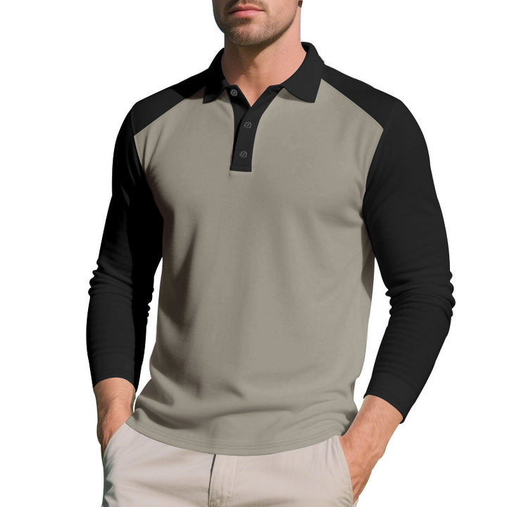 Herren Poloshirt med långa ärmar och modernt raglan-design Mirla-Eva Jonsson