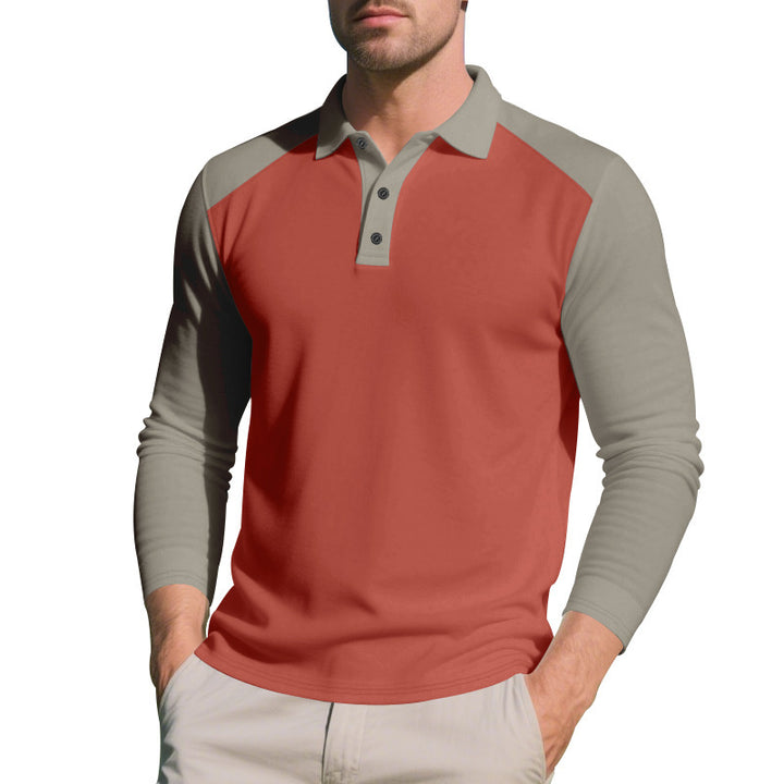 Herren Poloshirt med långa ärmar och modernt raglan-design Mirla-Eva Jonsson