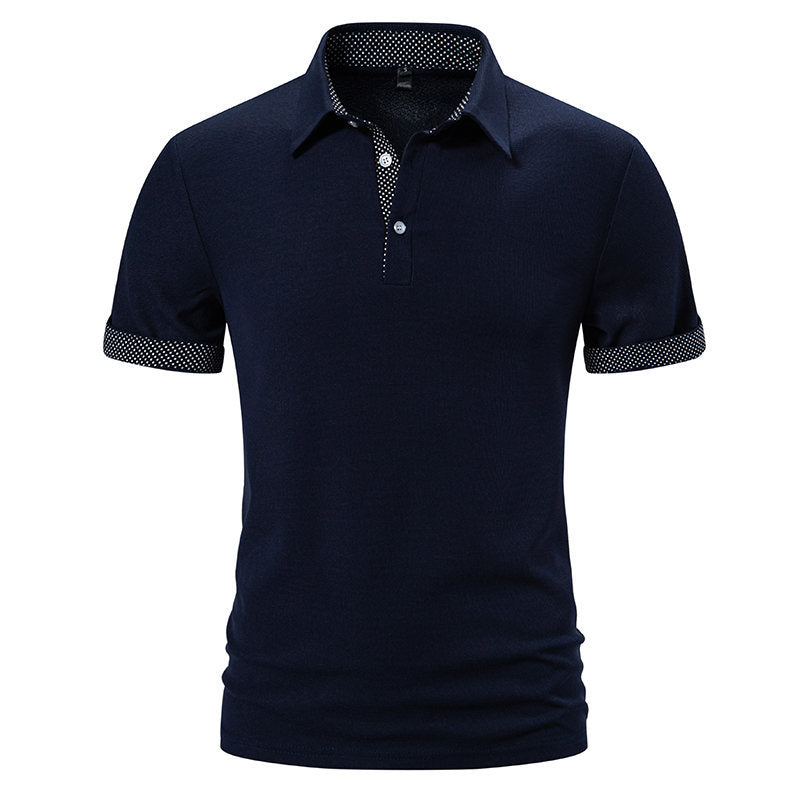 Herren Poloshirt med moderiktigt krage och kontrasterande ärmar Mirla-Eva Jonsson