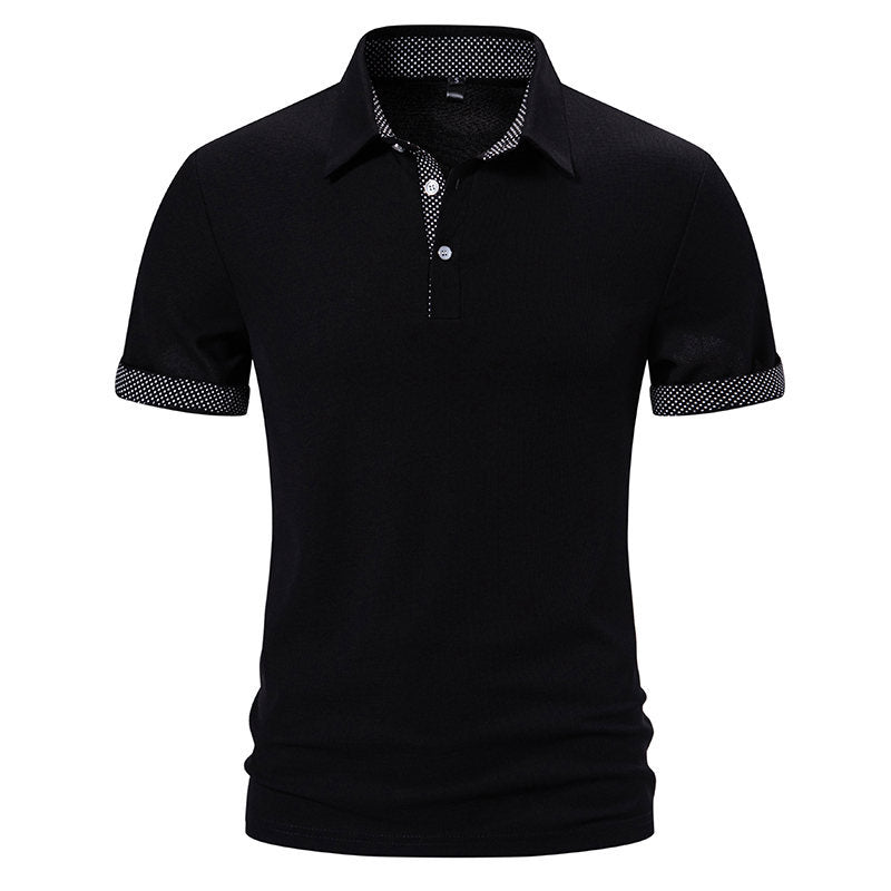 Herren Poloshirt med moderiktigt krage och kontrasterande ärmar Mirla-Eva Jonsson