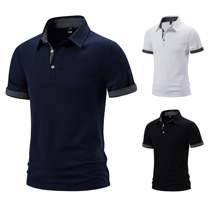 Herren Poloshirt med moderiktigt krage och kontrasterande ärmar Mirla-Eva Jonsson