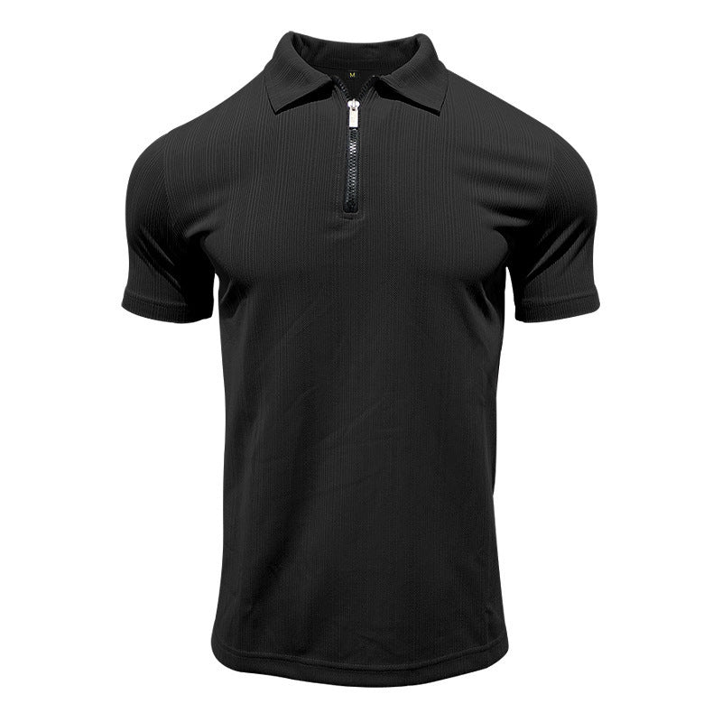 Herren Poloshirt med modern dragkedja och andningsbart struktur Eva Jonsson-Eva Jonsson