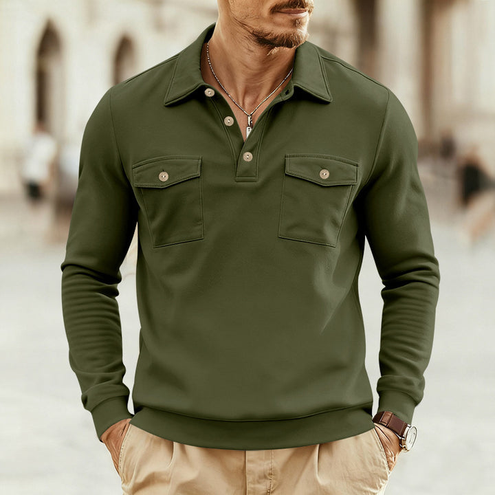 Herren Poloshirt med stiliga bröstfickor Mirla-Eva Jonsson