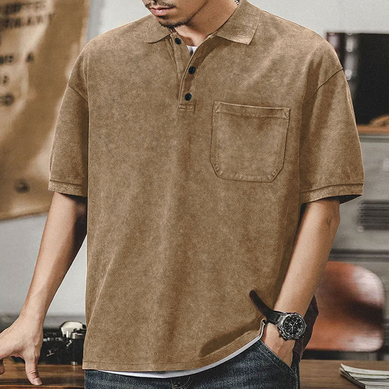 Herren Poloshirt med strukturerad design och praktisk bröstficka Eva Jonsson-Eva Jonsson