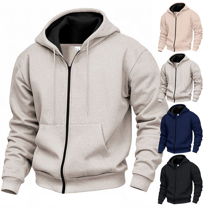 Herren Premium Hooded Jacket med genomgående dragkedja och mjukt fleecefoder Mirla-Eva Jonsson