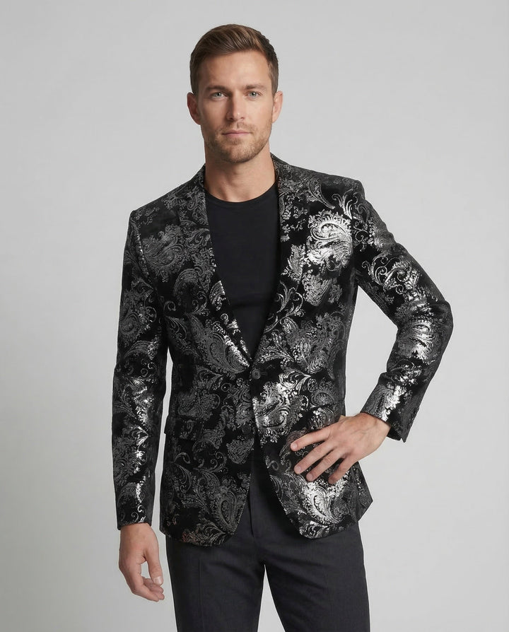 Herren Samt Kavaj Paisley-Eva Jonsson