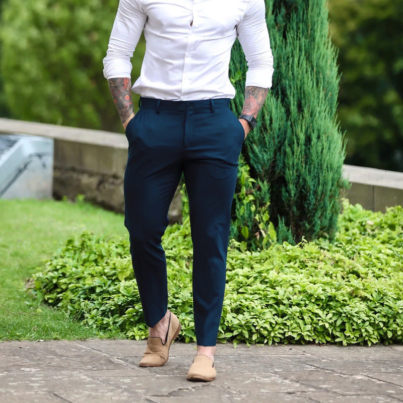 Herren Slim-Fit Chinobyxor med modern design och elastisk midja Eva Jonsson-Eva Jonsson