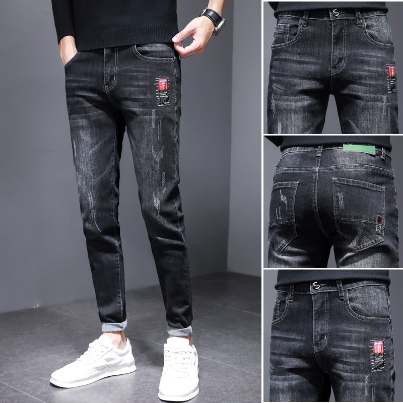 Herren Slim-Fit Jeans i modernt tvättdesign Mirla-Eva Jonsson