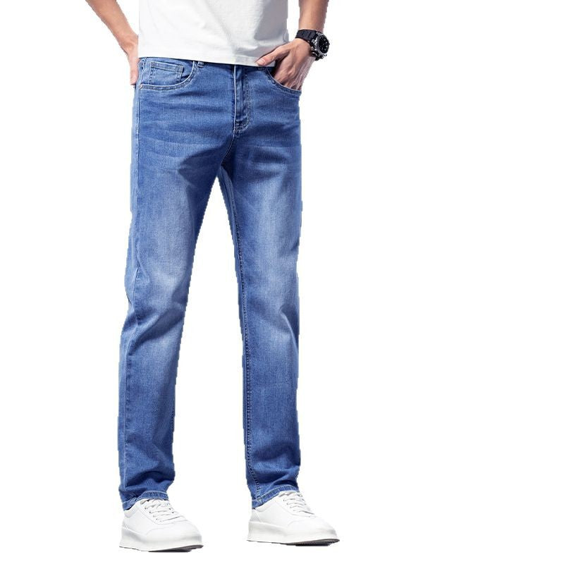 Herren Slim-Fit Jeans med avslappnad passform och elastisk midja Mirla-Eva Jonsson