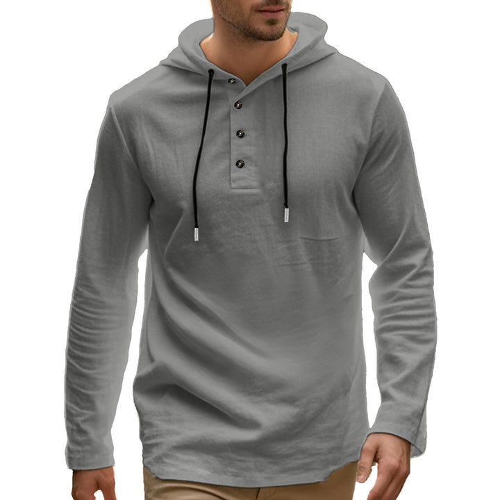 Herren Sport-Hoodie med knappstängning och praktiska kängurufickor Eva Jonsson-Eva Jonsson