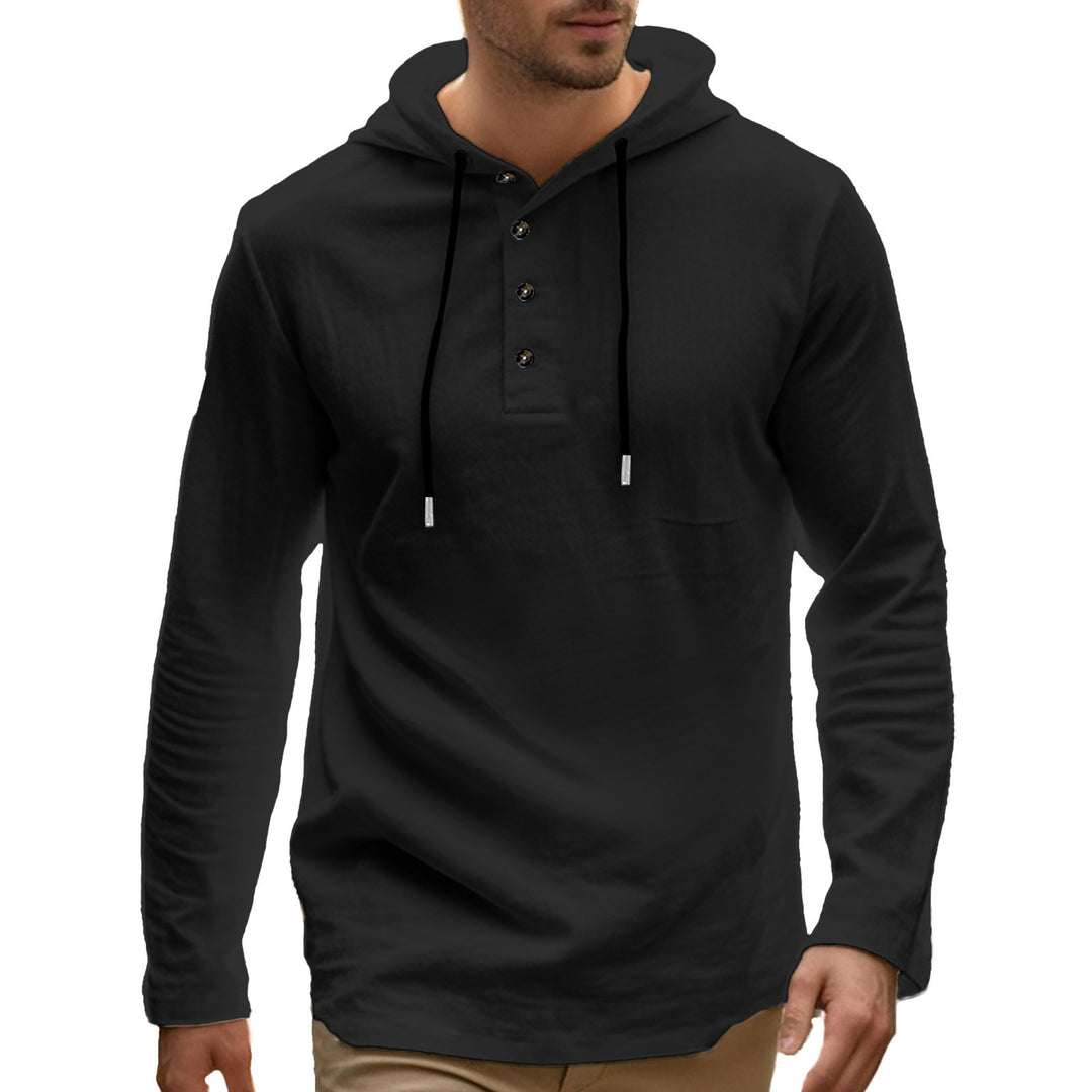 Herren Sport-Hoodie med knappstängning och praktiska kängurufickor Eva Jonsson-Eva Jonsson