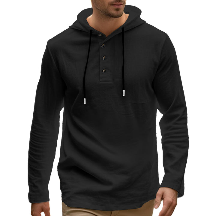 Herren Sport-Hoodie med knappstängning och praktiska kängurufickor Eva Jonsson-Eva Jonsson