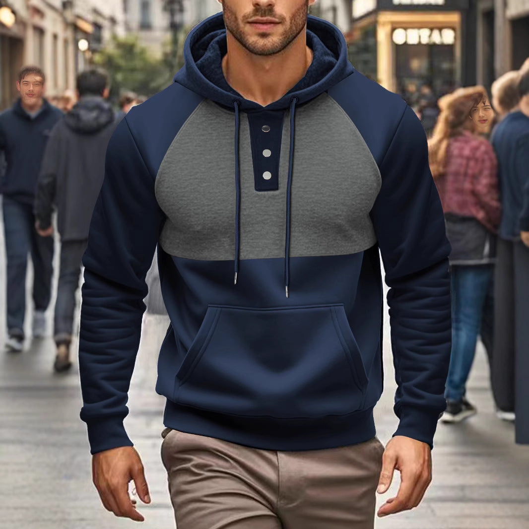 Herren Sportig Hoodie med trendig tvåfärgad design Mirla-Eva Jonsson