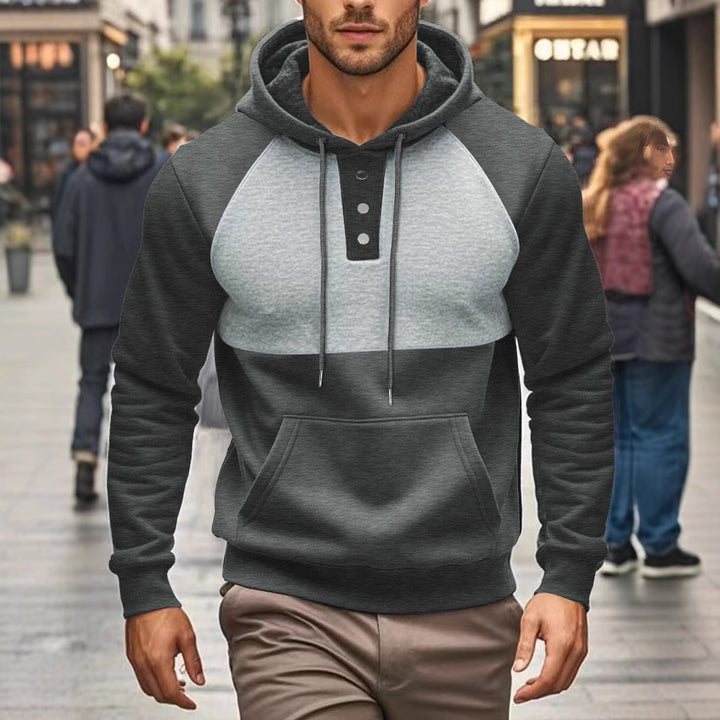 Herren Sportig Hoodie med trendig tvåfärgad design Mirla-Eva Jonsson
