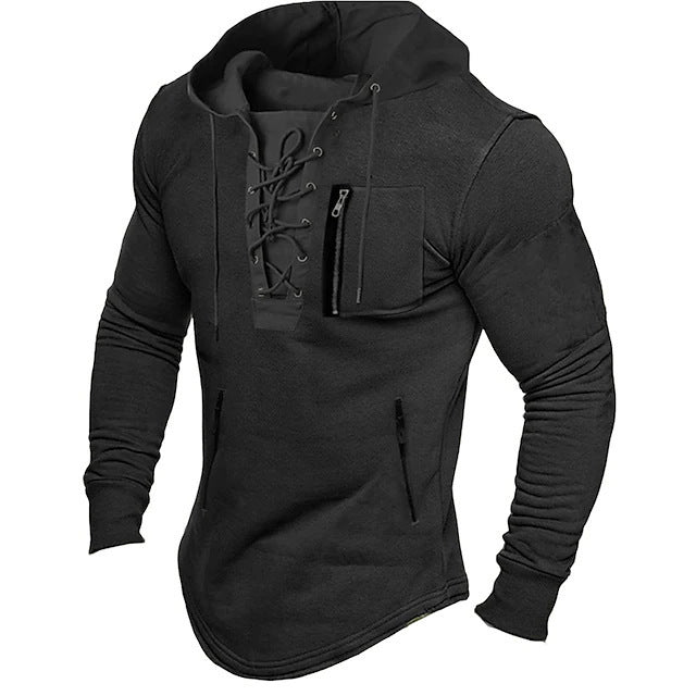 Herren Sportig Hoodie med unik snörning Mirla-Eva Jonsson