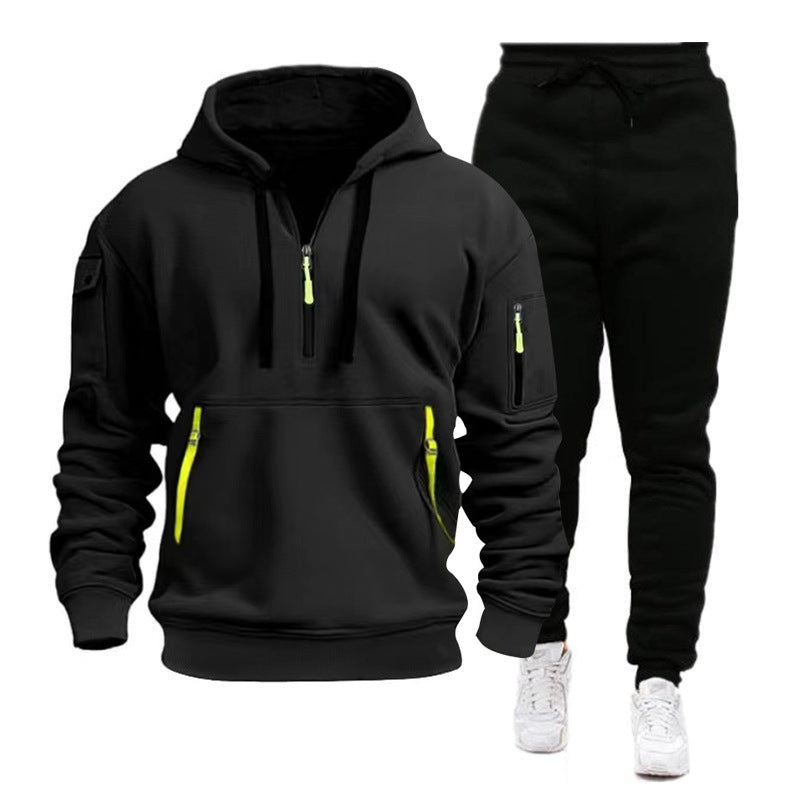 Herren Sportig Hoodie- och Joggingbyxdräkt med funktionella dragkedjor Eva Jonsson-Eva Jonsson