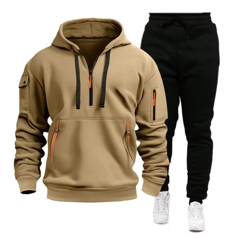 Herren Sportig Hoodie- och Joggingbyxdräkt med funktionella dragkedjor Eva Jonsson-Eva Jonsson