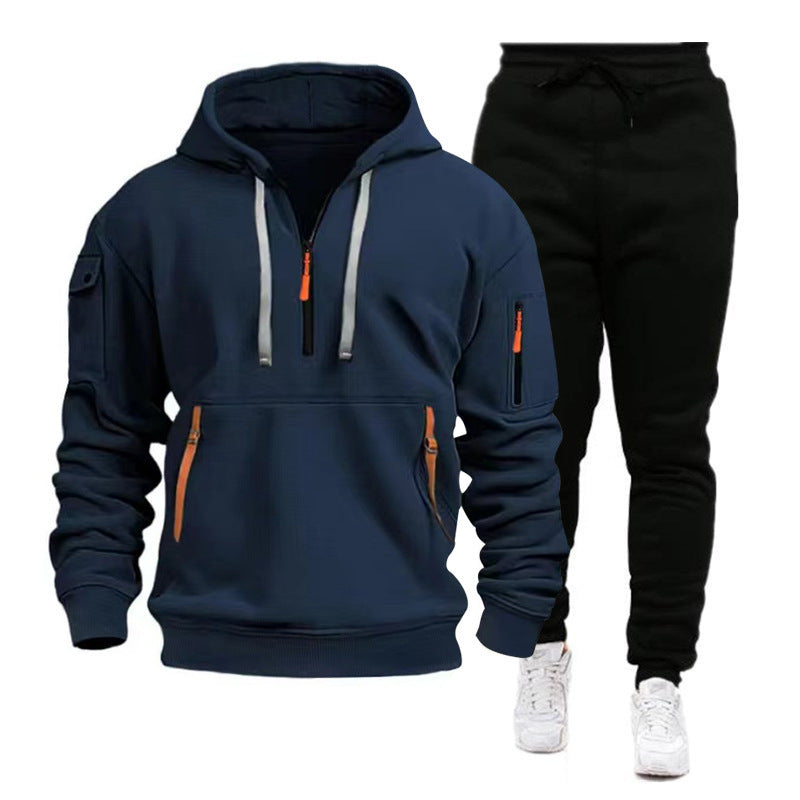 Herren Sportig Hoodie- och Joggingbyxdräkt med funktionella dragkedjor Eva Jonsson-Eva Jonsson
