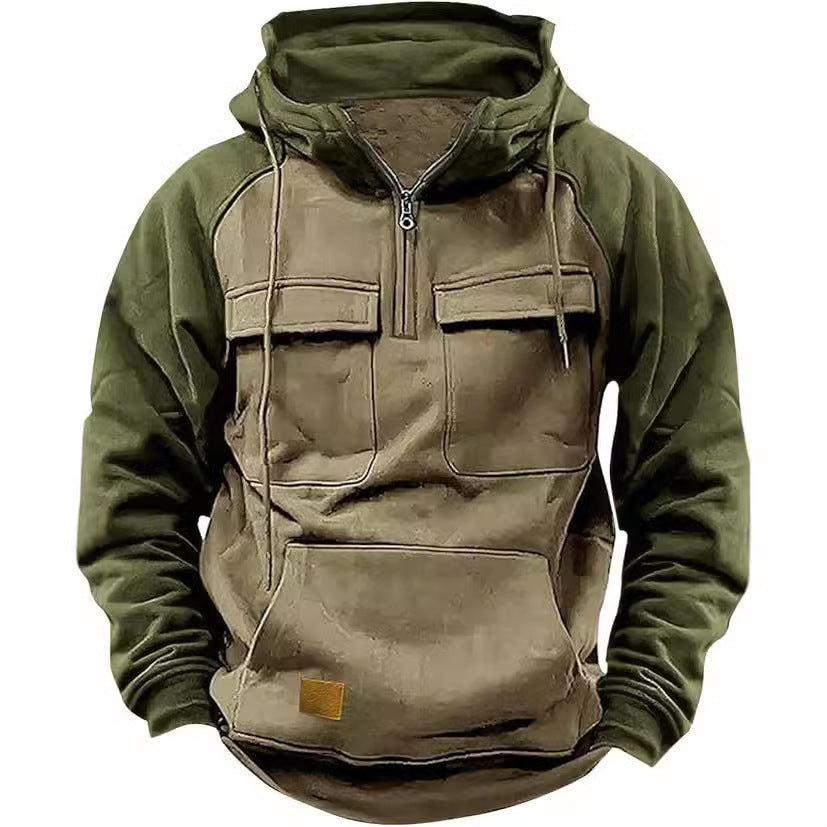 Herren Sportig bomulls-hoodie med huva och praktiska fickor Mirla-Eva Jonsson
