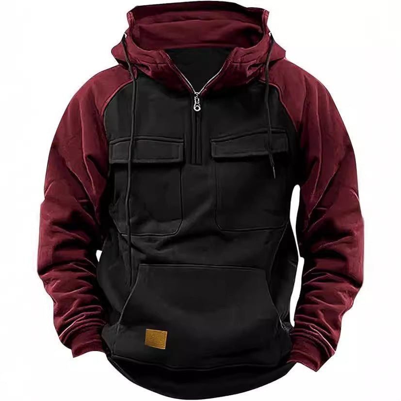 Herren Sportig bomulls-hoodie med huva och praktiska fickor Mirla-Eva Jonsson