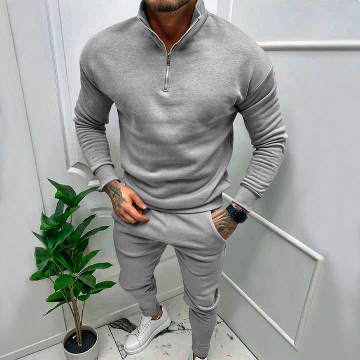 Herren Sportigt Sweatshirt med halv dragkedja och matchande joggingbyxor Mirla-Eva Jonsson