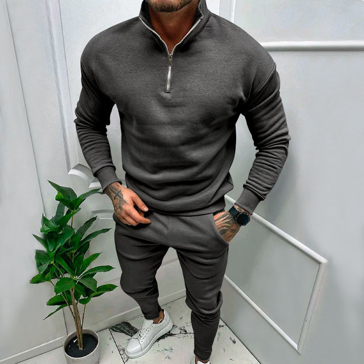 Herren Sportigt Sweatshirt med halv dragkedja och matchande joggingbyxor Mirla-Eva Jonsson
