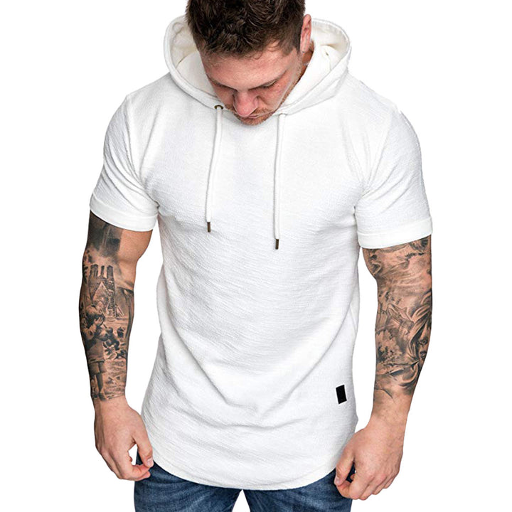 Herren Sportigt T-shirt med huva och avslappnad passform Mirla-Eva Jonsson