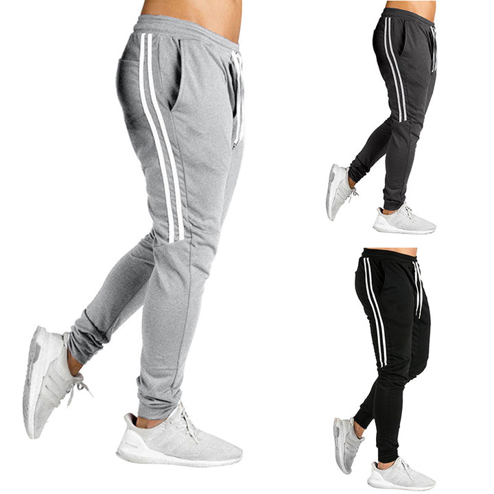Herren Sportliche Joggingbyxor med andningsbar struktur och sidostråkar Mirla-Eva Jonsson