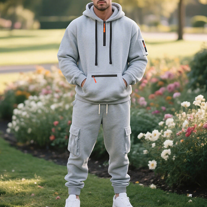 Herren Sportliches Hoodie-Set med praktiska fickor och modern design Eva Jonsson-Eva Jonsson