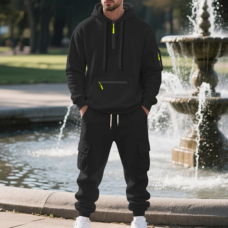 Herren Sportliches Hoodie-Set med praktiska fickor och modern design Eva Jonsson-Eva Jonsson