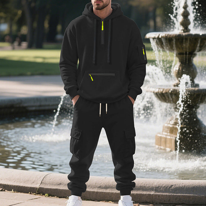 Herren Sportliches Hoodie-Set med praktiska fickor och modern design Eva Jonsson-Eva Jonsson