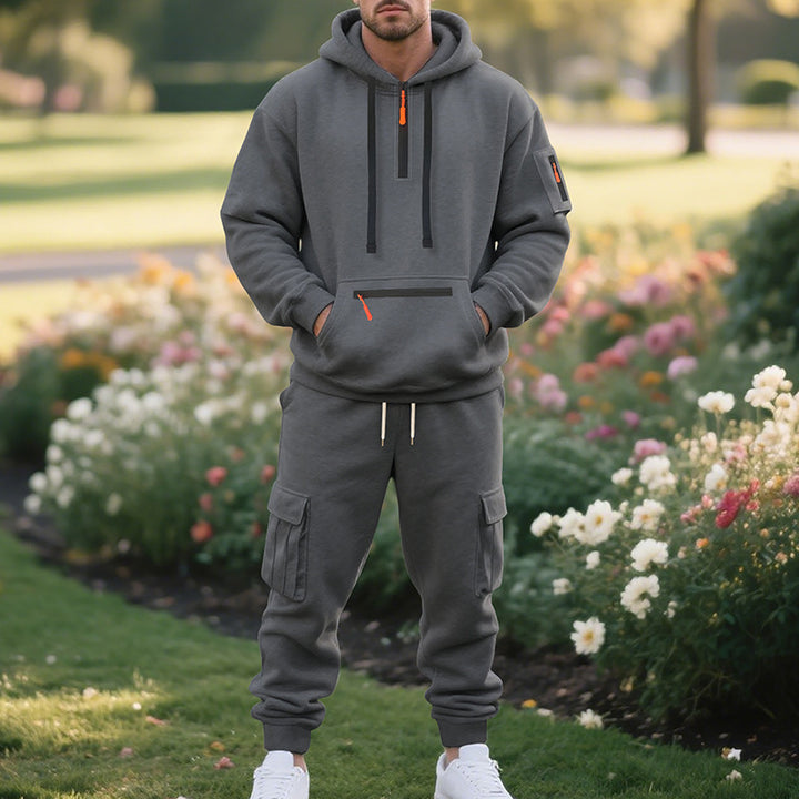Herren Sportliches Hoodie-Set med praktiska fickor och modern design Eva Jonsson-Eva Jonsson