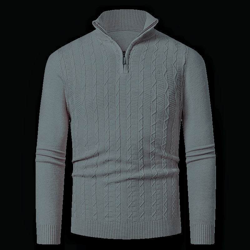 Herren Stickad tröja med modern krage och dragkedja Eva Jonsson-Eva Jonsson