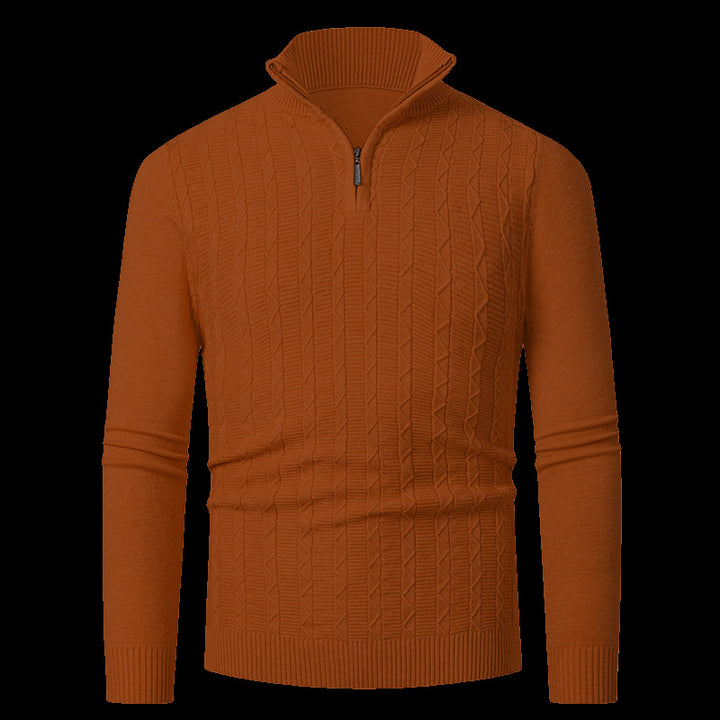 Herren Stickad tröja med modern krage och dragkedja Eva Jonsson-Eva Jonsson