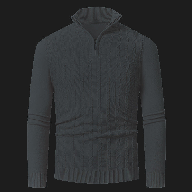 Herren Stickad tröja med modern krage och dragkedja Eva Jonsson-Eva Jonsson