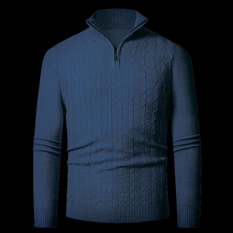 Herren Stickad tröja med modern krage och dragkedja Eva Jonsson-Eva Jonsson