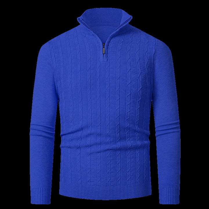 Herren Stickad tröja med modern krage och dragkedja Eva Jonsson-Eva Jonsson