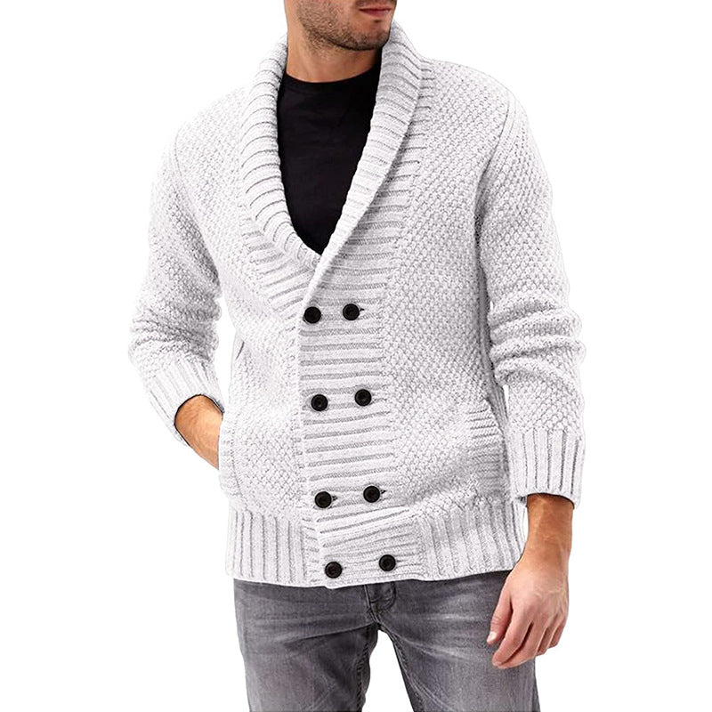 Herren Strickjacke mit doppelter Knopfleiste und strukturiertem Design Mirla-Eva Jonsson