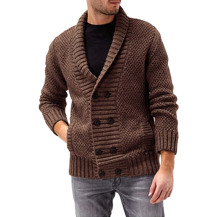 Herren Strickjacke mit doppelter Knopfleiste und strukturiertem Design Mirla-Eva Jonsson