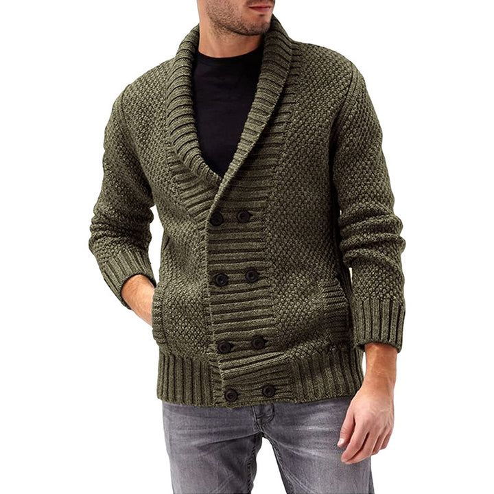 Herren Strickjacke mit doppelter Knopfleiste und strukturiertem Design Mirla-Eva Jonsson